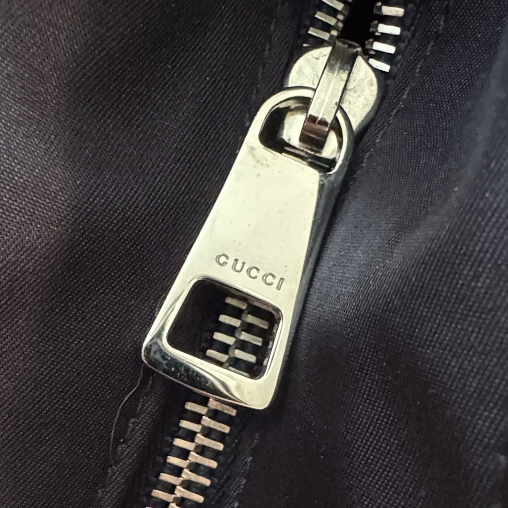 Gucci Nylon Diamante Web Tote bag in navy blue nylon and leather - Picture 6 of 8